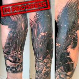 seconda seduta tatuaggio bianco e nero