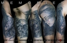 Black and Grey full sleeve tattoo. Jerry Magni. The Tenth Art. Italy