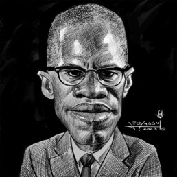 Malcom X caricature