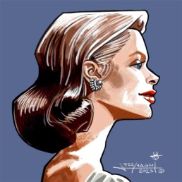 Grace Kelly caricaure