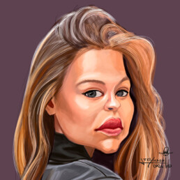 Gigi Hadid digital caricature by Jerry Magni