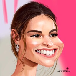 Lily James caricature