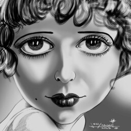Clara Bow caricature