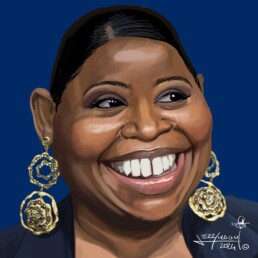 Octavia Spencer digital caricature by Jerry Magni