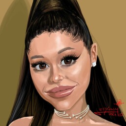 Ariana Grande digital caricature by Jerry Magni