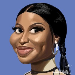 Niki Minaj digital caricature by Jerry Magni