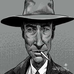 J. Robert Oppenheimer caricature