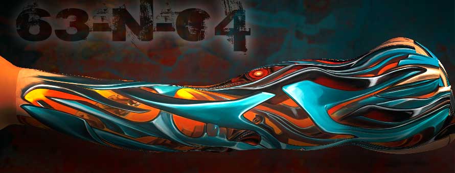 progetto 3D per tatuaggio biomeccanico