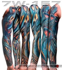 colour biomech tattoo sleeve. Masterfully done by Jerry Magni, the best Italian tattoo artist and one of the best in the world