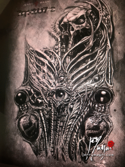 design for a biomech full sleeve tattoo Masterfully done by ©Jerry Magni