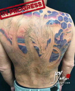 Bak piece dragon tattoo 2nd sitting