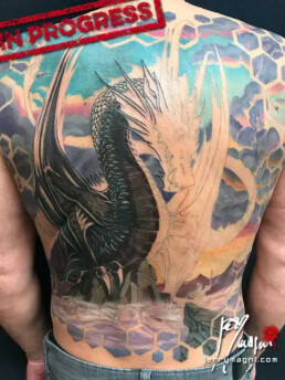 Bak piece dragon tattoo 6th sitting