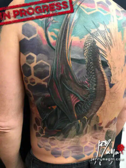 Bak piece dragon tattoo 7th sitting