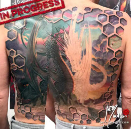Bak piece dragon tattoo 9th sitting