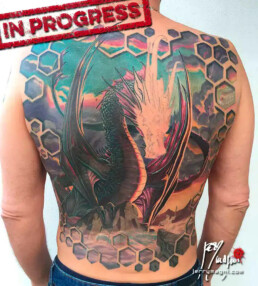 Bak piece dragon tattoo 10th sitting
