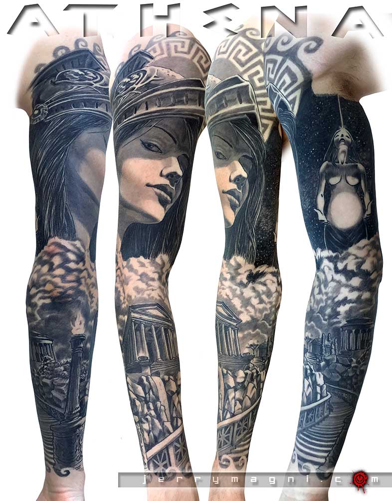 Tattoos | Athena tattoo, Sleeve tattoos, Headdress tattoo