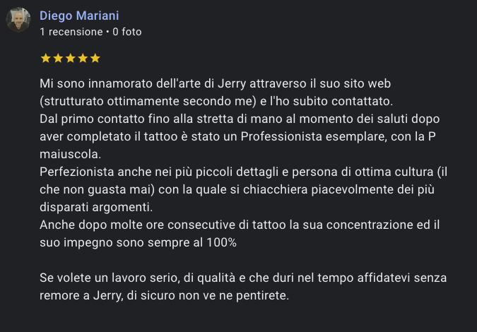 recensione cliente