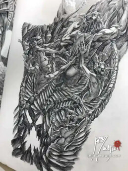 disegno per tatuaggio manica