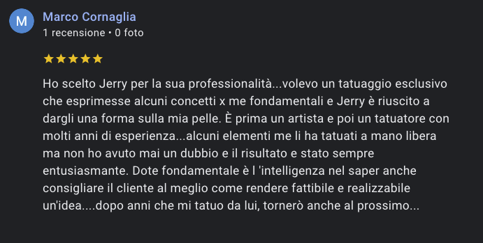 recensione cliente