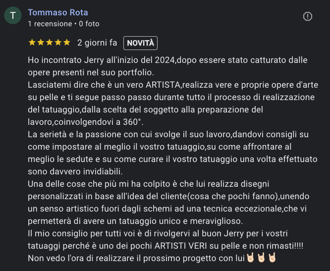 Recensione cliente