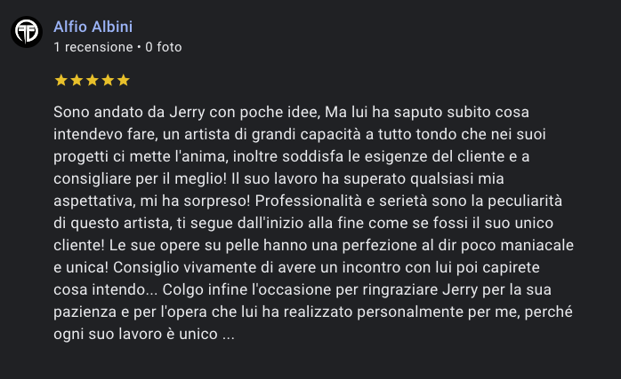 recensione cliente