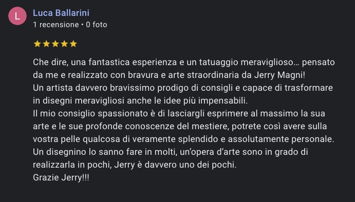 recensione cliente