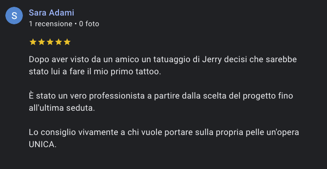 recensione cliente