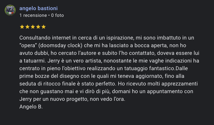 recensione cliente