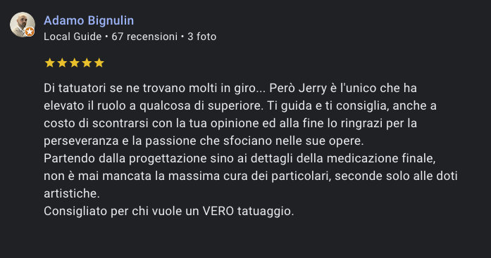 recensione cliente