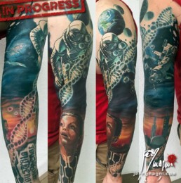 6a seduta di manica tatuata da Jerry Magni
