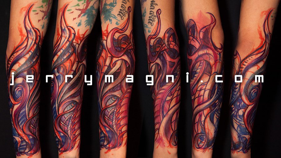 Freehand design for biomech abstract tattoo. Jerry Magni Italy